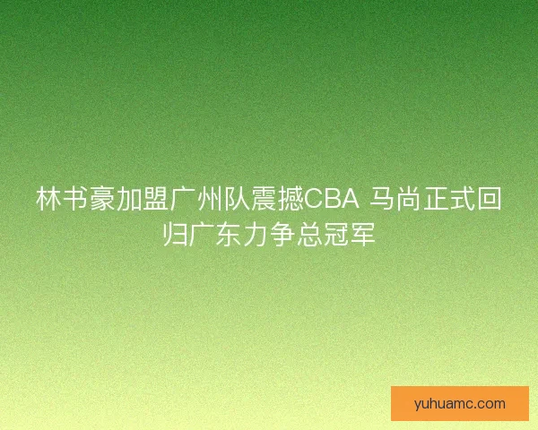 林书豪加盟广州队震撼CBA 马尚正式回归广东力争总冠军
